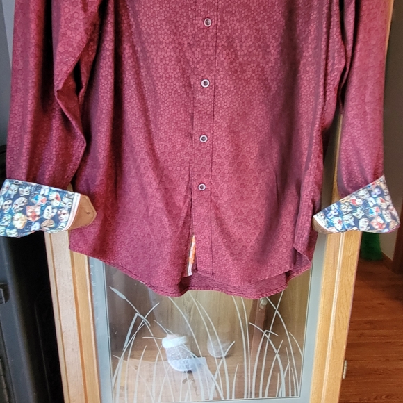 Robert Graham medium burgandy button down dress shirt - Picture 7 of 9